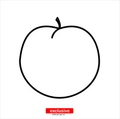 peach icon.Flat design style vector illustration for graphic and web design.