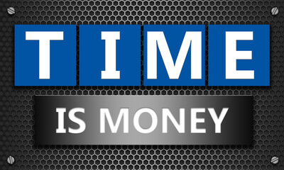 Time is money concept on mesh hexagon background