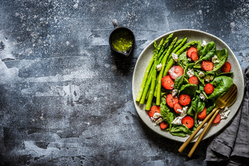 Strawberry, Spinach, Asparagus and Feta Salad