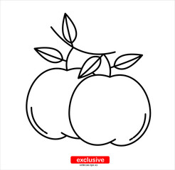 peach icon.Flat design style vector illustration for graphic and web design.