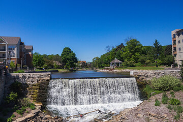 Beautiful Dam at Mill Pond in Menomonee Falls, Wisconsin