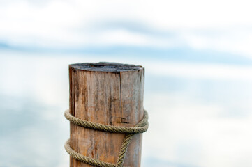 Naklejka premium Boat mooring on Lake Atitlán