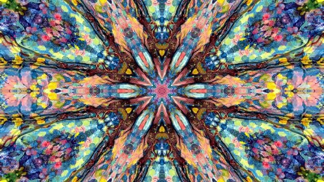 Beautiful Original Art therapy moving Mandala. Seamless loop psychotherapy. Geometric patterns to find or restore a sense of healthy mental balance. For yoga specialist, astrology, art therapist.