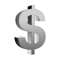 Obraz premium 3d dollar symbol isolated on white background