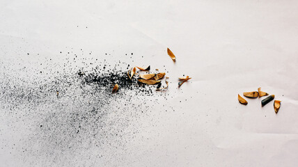 small pencil on a white background