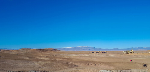 A panoramic view of  Atlas mountains in Marrakech,  Morocco. 