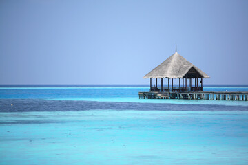tropical beach hut in maldives