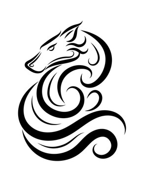 Line art vector of wolf. Can be used to make a logo Or decorative items 