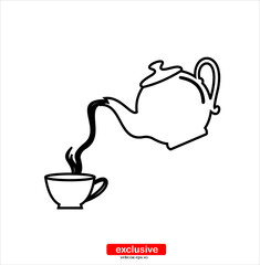 pouring tea party icon.Flat design style vector illustration for graphic and web design.
