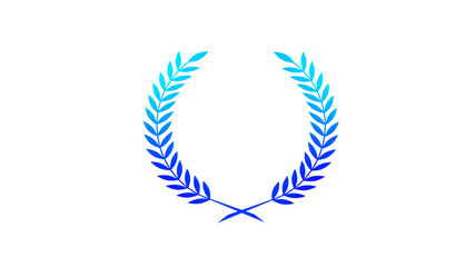 Amazing blue and cyan wheat icon on white background