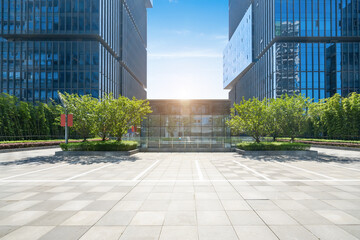Fototapeta premium Empty floors and office buildings in financial center, Chongqing, China