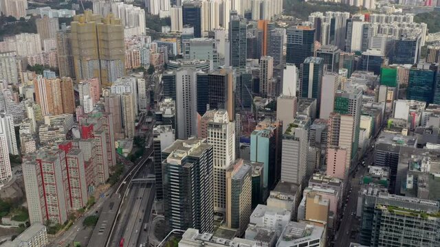 Top view of Hong Kong city