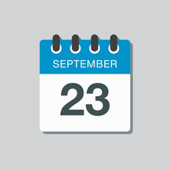 Calendar icon day 23 September, template date days