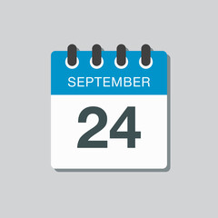 Calendar icon day 24 September, template date days