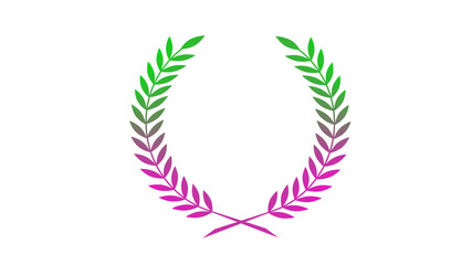 Amazing pink and green wheat icon on white background