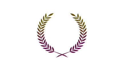 New pink and yellow dark wheat icon,Gradient wheat icon on white background