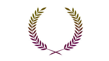 New pink and yellow dark wheat icon,Gradient wheat icon on white background