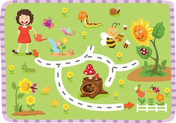 Educational maze game for children Illustration