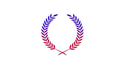 New red and blue color wheat icon on white background