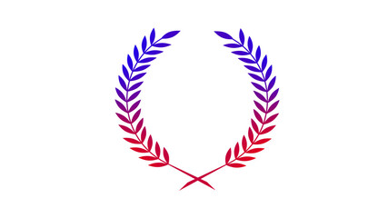 New red and blue color wheat icon on white background