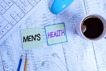 Handwriting text writing Men S Health. Conceptual photo men s is state of complete physical,...