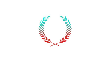 Amazing red and cyan wheat icon on white background,wheat icon