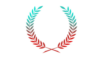 Amazing red and cyan wheat icon on white background,wheat icon