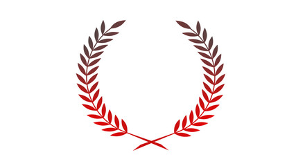 Obraz premium Red gradient white icon,Amazing gray and red wheat icon on white background 