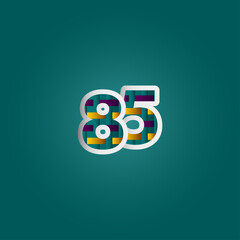 85 Years Anniversary Celebration Elegant Color Number Vector Template Design Illustration