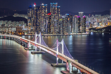 the night view of Busan