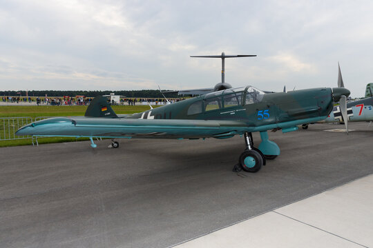 BERLIN - SEPTEMBER 14: The Aircraft Messerschmitt Bf 108 Taifun, International Aerospace Exhibition 