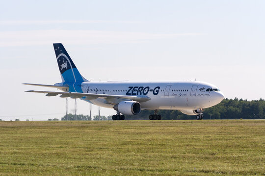 BERLIN - SEPTEMBER 14: The aircraft to simulate the effects zero gravity Airbus A300 ZERO-G, International Aerospace Exhibition "ILA Berlin Air Show", September 14, 2012 in Berlin, Germany