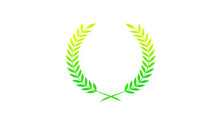 The best yellow and green color wheat icon on white background