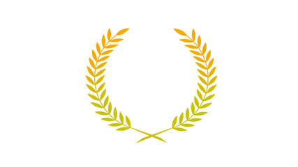 Yellow and orange color gradient wheat icon on white background