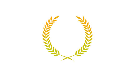 Yellow and orange color gradient wheat icon on white background