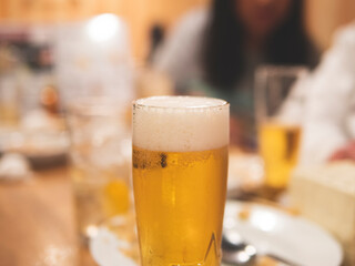 glass of beer on the table
