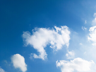 Blue sky with clouds on a sunny day.
