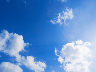 Blue sky with clouds on a sunny day.