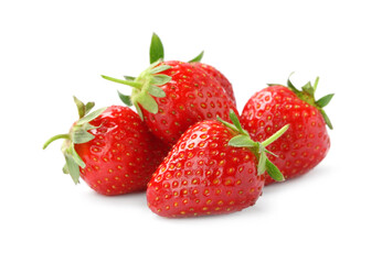 Delicious fresh ripe strawberries isolated on white