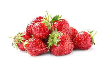 Delicious fresh ripe strawberries isolated on white