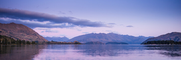 Lake Wanaka New Zealand. Scenic View of Lake at Sunrise. New Zealand Landscape