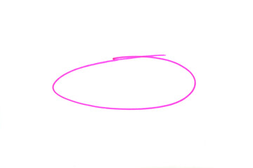 Highlighting hand drawn circle on a white background