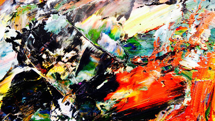 Colorful abstract background wallpaper. Modern motif visual art.  Mixtures of oil paint. Trendy...