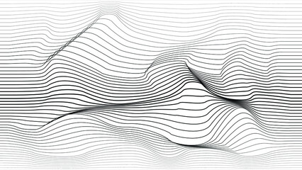 Abstract flow lines background . Fluid wavy shape .Striped linear pattern . Vector illustration