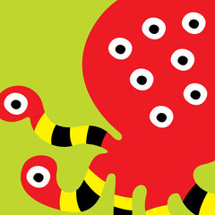 Fototapeta premium cute octopus monster cartoon vector