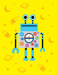 cute robot character vector	