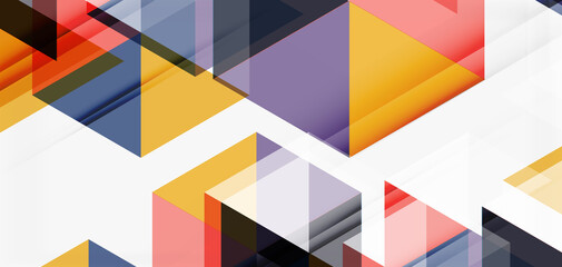 Geometric abstract background, mosaic triangle and hexagon shapes. Trendy abstract layout template for business or technology presentation, internet poster or web brochure cover, wallpaper