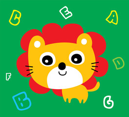 cute lion cartoon vector