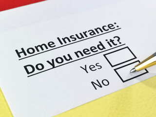 Obraz premium Questionnaire about insurance
