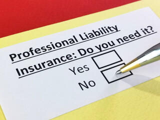 Obraz premium Questionnaire about insurance